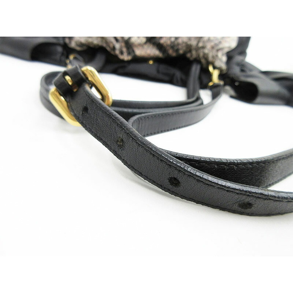 Prada Python Print Bag Nylon Shoulder Black - image 5